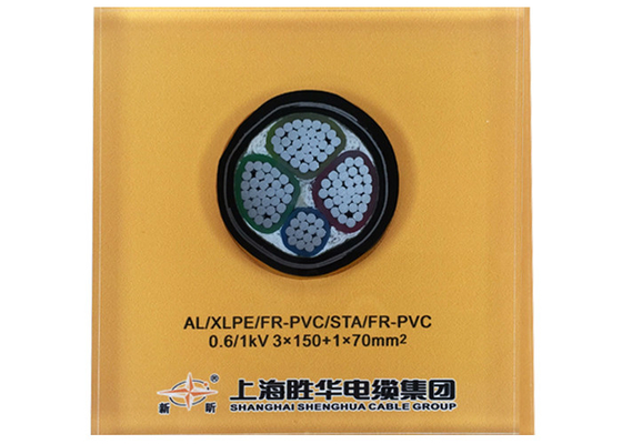 Çin 0.6 / 1kV 3x150 + 1x70 mm2 YJLV22 Zırhlı Elektrik Kablosu AL / XLPE / STA / PVC Alüminyum Güç Kablosu Tedarikçi
