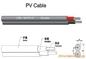 2 Çekirdek Düz / Yuvarlak Güneş Kablo Tel, Güneş Paneli Kablo Pantone Yalıtım Rengi Tedarikçi