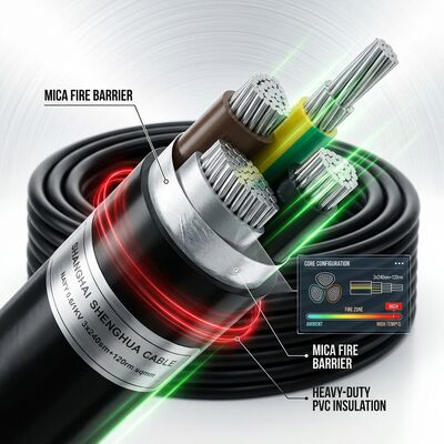 Fire Resistant PVC Insulated Power Cable 0.6/1kV 3 Core 3x25mm2 Emergency Circuit tedarikçi
