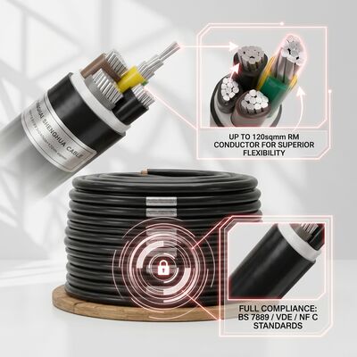 BS 7889 VDE NF C Standard PVC Insulated Cable 0.6/1kV 5 Core 5x16mm2 Export tedarikçi