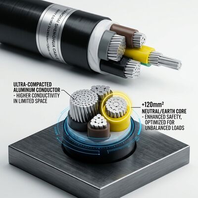 UV Resistant PVC Insulated Power Cable 0.6/1kV 4x35mm2 Aerial Overhead Outdoor Use tedarikçi