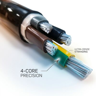 IP68 Su Geçirmez PVC Yalıtımlı Güç Kablosu 0.6/1kV 4x25mm2 Yeraltı Doğrudan Gömme tedarikçi