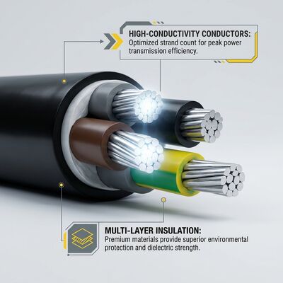 Waterproof Moisture Resistant PVC Insulated Cable 0.6/1kV 2 Core 2x4mm2 Outdoor Wet Area tedarikçi