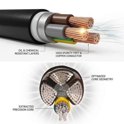 Oil Resistant Chemical Resistant PVC Insulated Cable 450/750V 3 Core Industrial Use tedarikçi