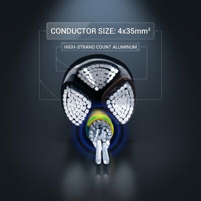 UV Resistant PVC Insulated Power Cable 0.6/1kV 4x35mm2 Aerial Overhead Outdoor Use tedarikçi
