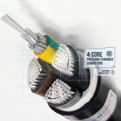 Waterproof Moisture Resistant PVC Insulated Cable 0.6/1kV 2 Core 2x4mm2 Outdoor Wet Area tedarikçi