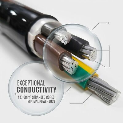 High Temperature XLPE Insulated PVC Sheathed Cable 0.6/1kV 4x16mm2 Power Station tedarikçi