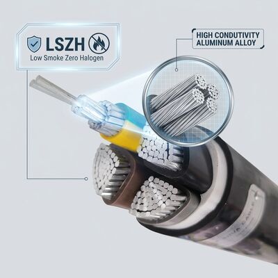 LSZH Düşük Duman Sıfır Halogen PVC yalıtımlı kablo 0.6/1kV 4 çekirdek 4x50mm2 Yangın güvenliği tedarikçi