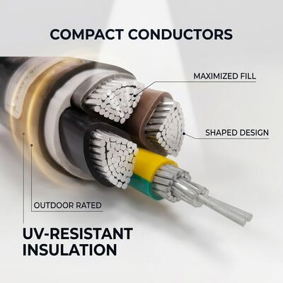 UV Resistant PVC Insulated Power Cable 0.6/1kV 4x35mm2 Aerial Overhead Outdoor Use tedarikçi