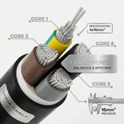 High Temperature XLPE Insulated PVC Sheathed Cable 0.6/1kV 4x16mm2 Power Station tedarikçi