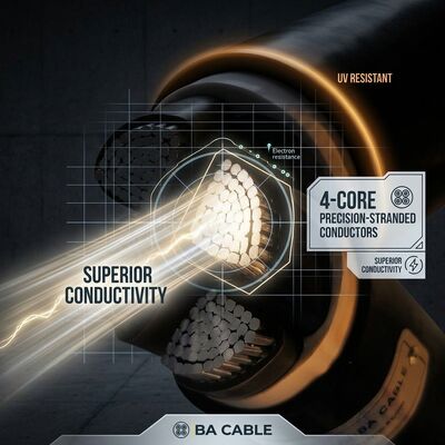 VGV 3x4mm2 UV Resistant PVC Insulated Cable Outdoor Overhead 0.6/1kV IEC60502 Copper tedarikçi