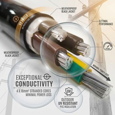 NYY 4x50mm2 Weather Resistant PVC Insulated Cable Aerial Installation 0.6/1kV IEC60502 tedarikçi