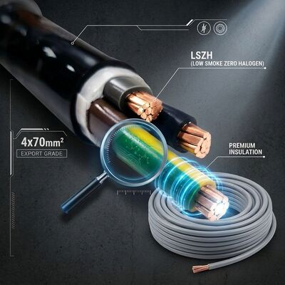 N2XCH 4x25mm2 LSZH PVC Insulated Cable Low Smoke Zero Halogen 0.6/1kV IEC60502 tedarikçi