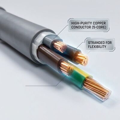 N2XCH-J 5x16mm2 Low Smoke Zero Halogen PVC Insulated Cable Tunnel 0.6/1kV IEC60502 tedarikçi