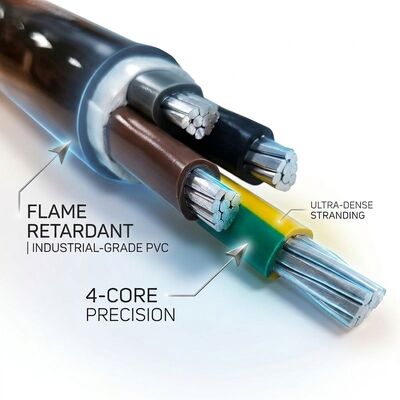 FR 4x35mm2 Flame Retardant PVC Insulated Power Cable IEC60332 0.6/1kV Copper Conductor tedarikçi
