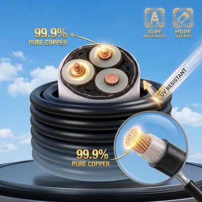 UV Dayanımlı XLPE Yalıtımlı Havai Demetli Enerji Kablosu 0.6/1kV tedarikçi