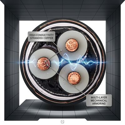 40 Yıl Hizmet Ömrü XLPE Yalıtımlı Çift Çelik Bant Zırhlı Kablo 0.6/1kV tedarikçi