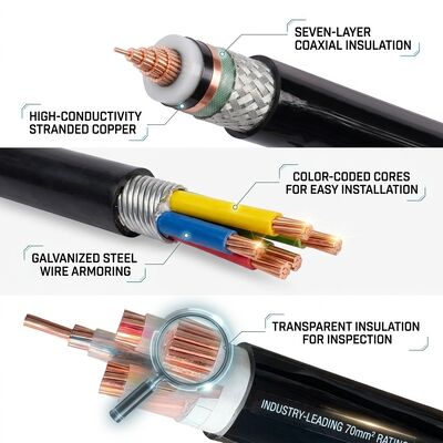 Düşük Duman Sıfır Halogen XLPE yalıtılmış güç kablosu LSZH 0,6/1kV kaplı tedarikçi